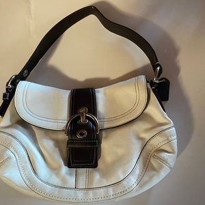Coach White and Brown Leather Bag $15